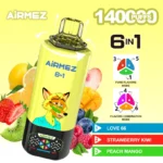 Airmez 140K Puffs 6 u 1 jednokratna vape cigareta – 140000 povlačenja, 45 ml e-tekućine, mesh grijač, 650mAh punjiva baterija s Type‑C punjenjem - Slika 6