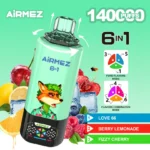 Airmez 140K Puffs 6 u 1 jednokratna vape cigareta – 140000 povlačenja, 45 ml e-tekućine, mesh grijač, 650mAh punjiva baterija s Type‑C punjenjem - Slika 3