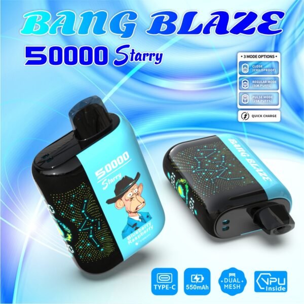 Bang Blaze Starry 50000 Puffs – Jednokratna Vape Cigareta s Dugotrajnim Užitkom i Naprednim Značajkama