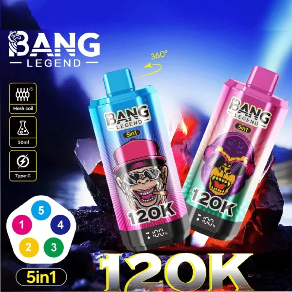 Bang Legend 120000 Puffs Vape – 120K Jednokratni Vape s 75ml E-tekućine | 5 Okusa | OEM & ODM Podrška
