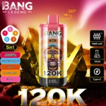 Bang Legend 120000 Puffs Vape – 120K Jednokratni Vape s 75ml E-tekućine | 5 Okusa | OEM & ODM Podrška - Slika 4