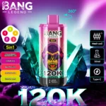 Bang Legend 120000 Puffs Vape – 120K Jednokratni Vape s 75ml E-tekućine | 5 Okusa | OEM & ODM Podrška - Slika 3