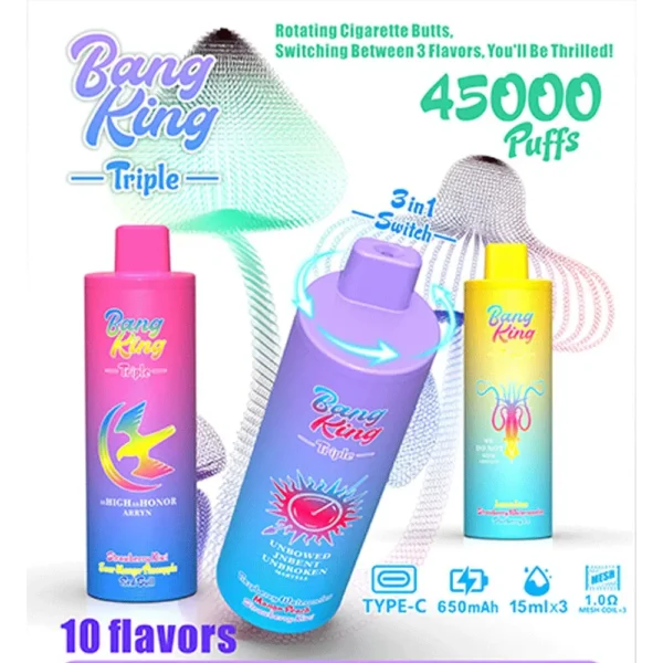 Bang King Triple 45000 45K Puffs – 3 u 1 Okusa Jednokratna Vape Olovka