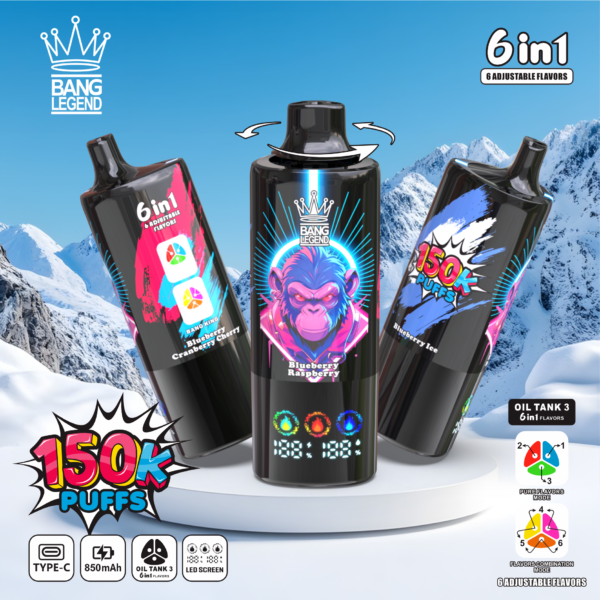 Bang Legend 150K Puffs – 6-u-1 Jednokratni Vape za EU Online Kupovinu