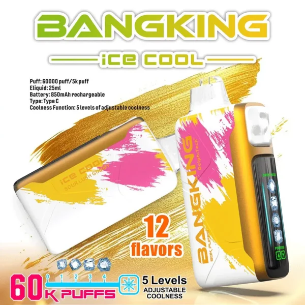 Bang King Ice Cool 60000 Puffs – Jednokratni Vape s 60.000 Puffova i Podesivim Hlađenjem