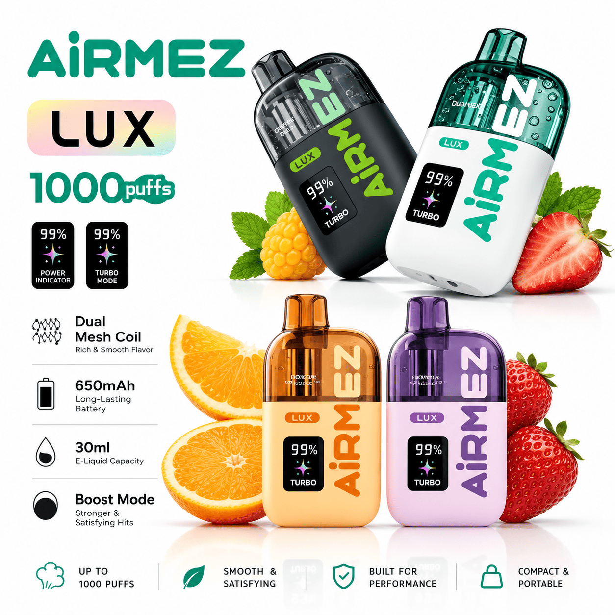 Airmez-Lux-100K-Puffs-vape-7 Airmez Lux 100000 – vape s 30 ml i LED zaslonom