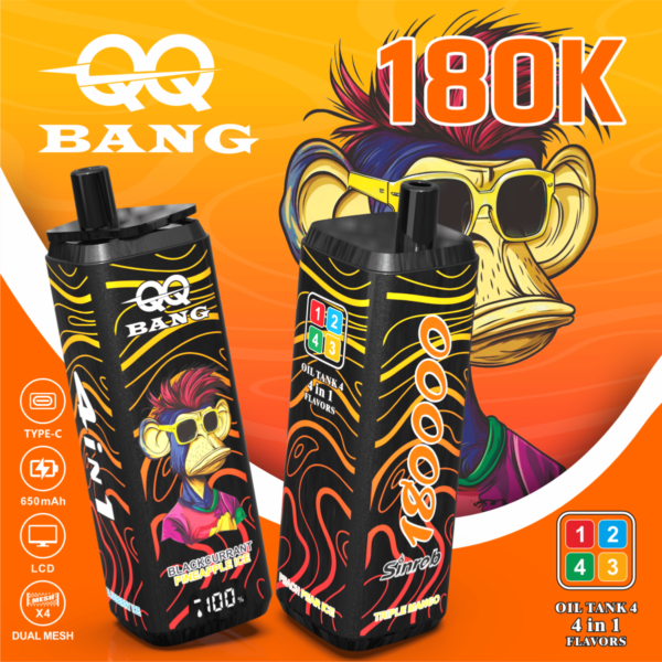 QQ Bang 180000 4-u-1 – vape s LCD zaslonom