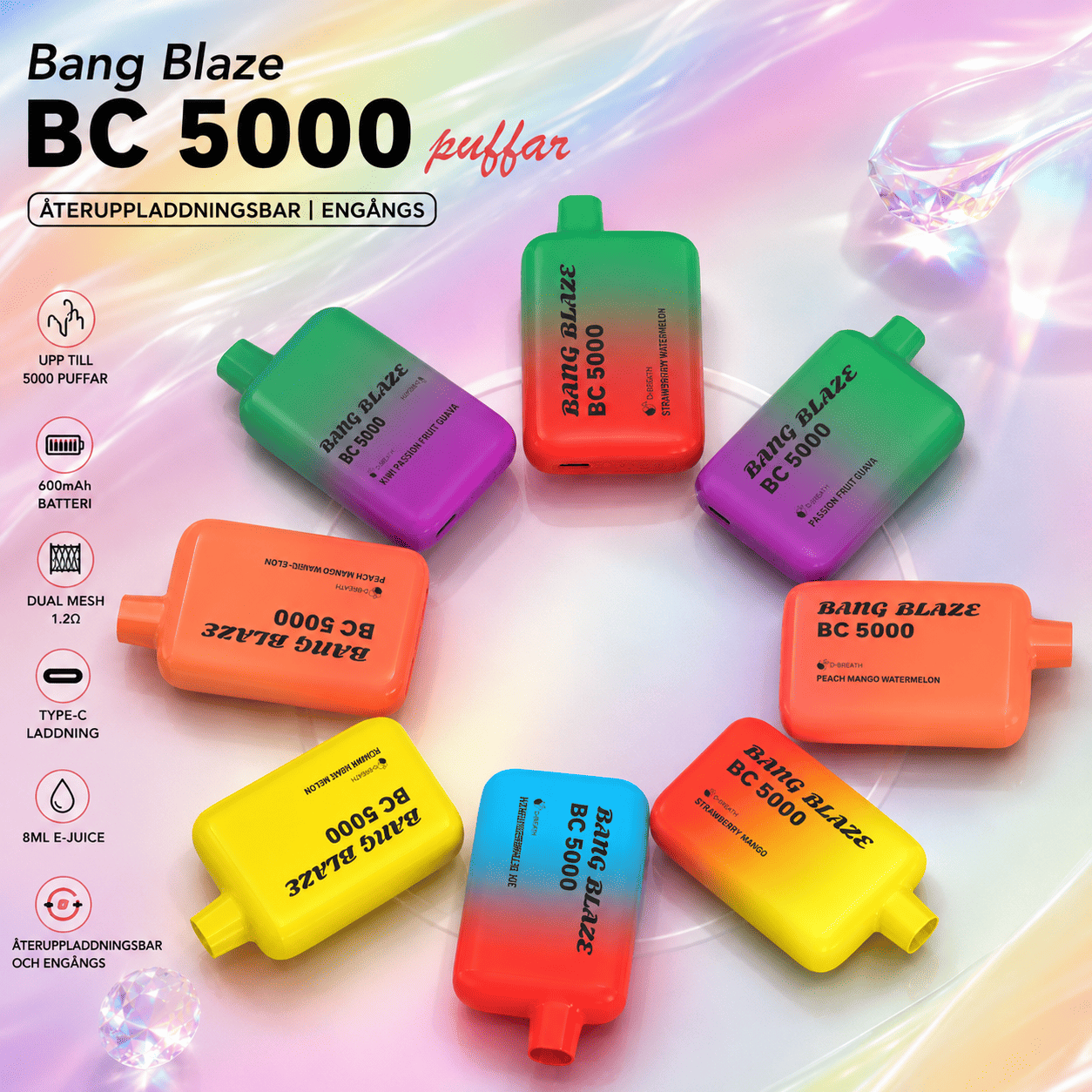 bang blaze bc 5k Bang Blaze BC 5000 - jednokratni vape s do 5000 povlacenja - Slika 1